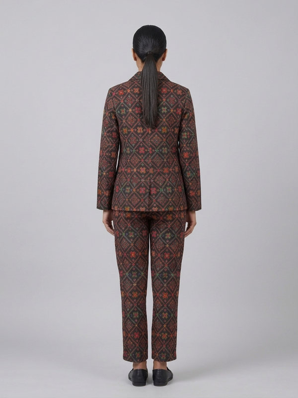Rayon Printed Blazer with Trousers