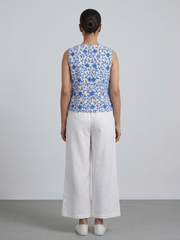 Floral Embroidered Cotton Top