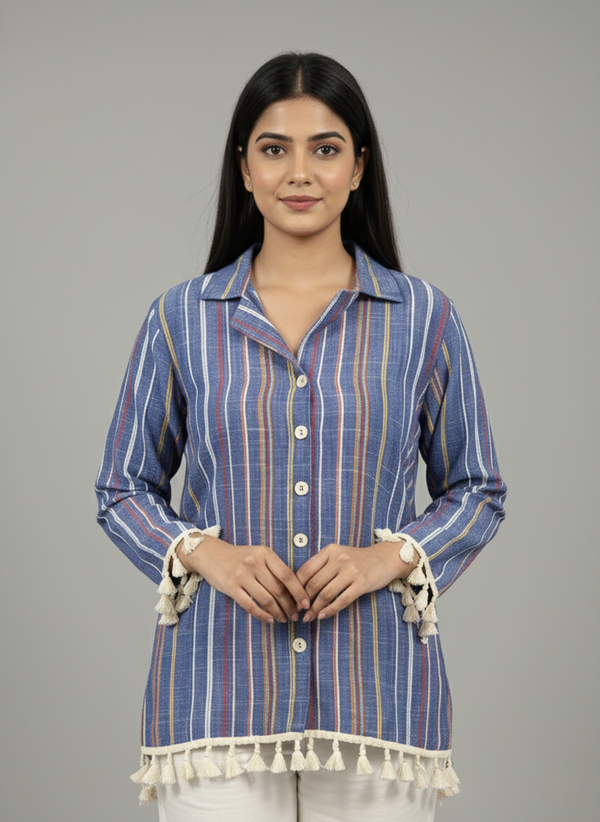 Women Multi Stripes Striped Casual Shirt
