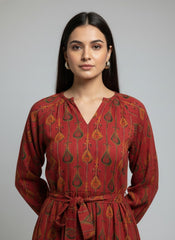 Ethnic Motifs Print A-Line Midi Dress