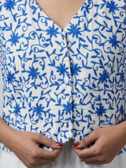 Floral Embroidered Cotton Top