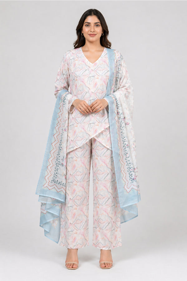 Cotton Printed Tunic with Palazzos