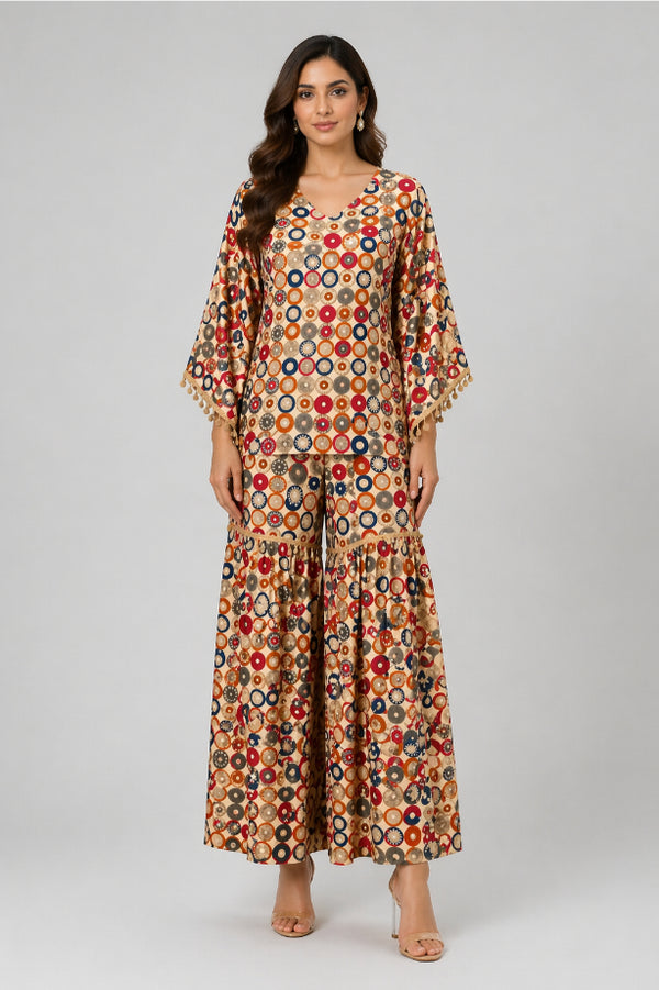 Bohemian Printed Tunic with Palazzos