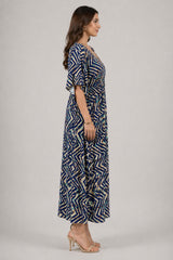 Print Kimono Sleeve Kaftan Maxi Dress