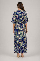 Print Kimono Sleeve Kaftan Maxi Dress
