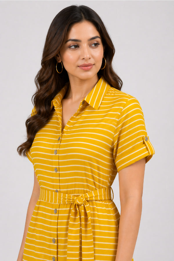 Striped Shirt Dress