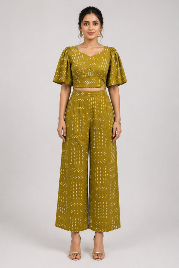 Cotton Printed Top with Palazzos