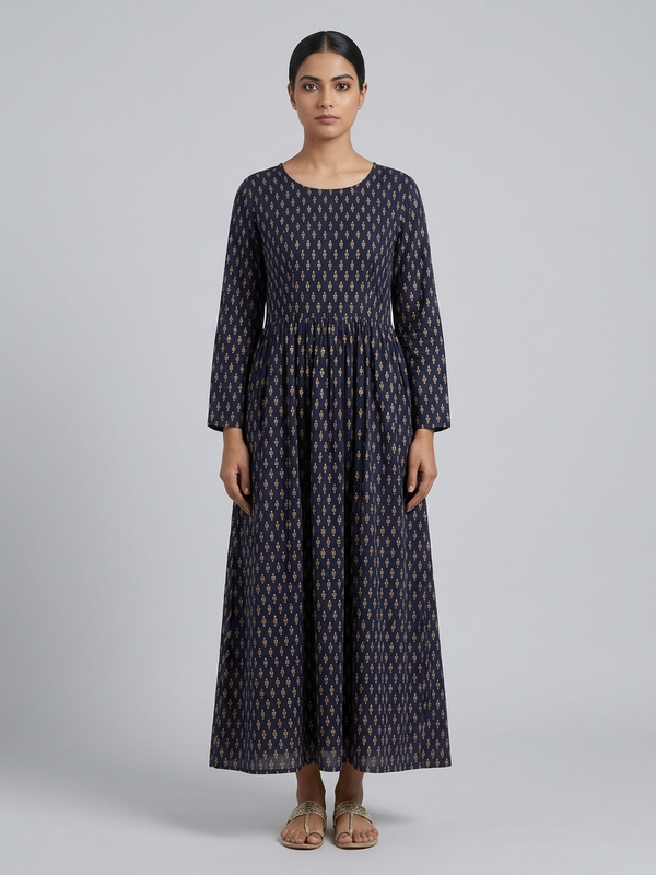 Print A-Line Maxi Dress