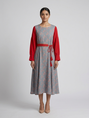 Floral Print A-Line Midi Dress