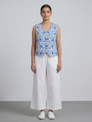 Floral Embroidered Cotton Top