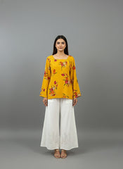 Floral Cotton Printed Top with Palazzos