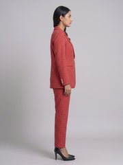 Cotton Checked Blazer with Trousers