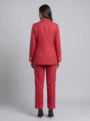 Cotton Checked Blazer with Trousers