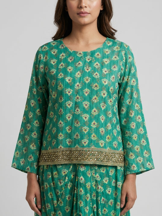 Printed Top with Skirt