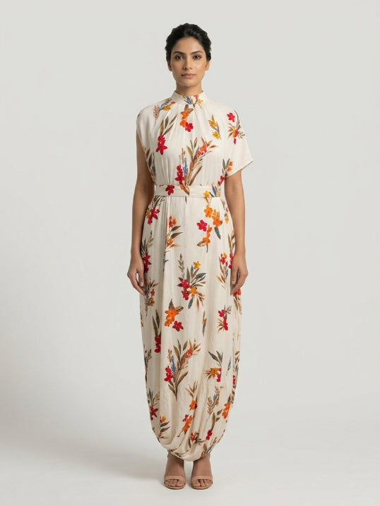 Floral Print Kaftan Maxi Dress