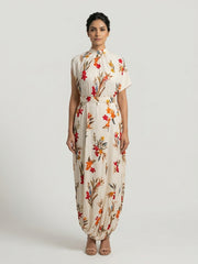 Floral Print Kaftan Maxi Dress
