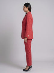 Cotton Checked Blazer with Trousers