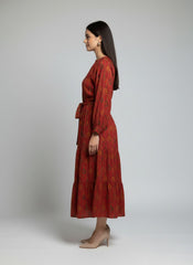 Ethnic Motifs Print A-Line Midi Dress