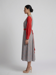 Floral Print A-Line Midi Dress
