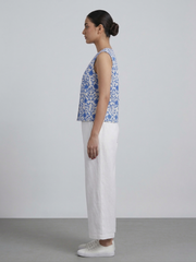 Floral Embroidered Cotton Top