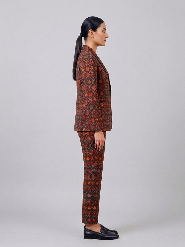 Rayon Printed Blazer with Trousers
