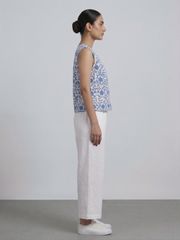 Floral Embroidered Cotton Top