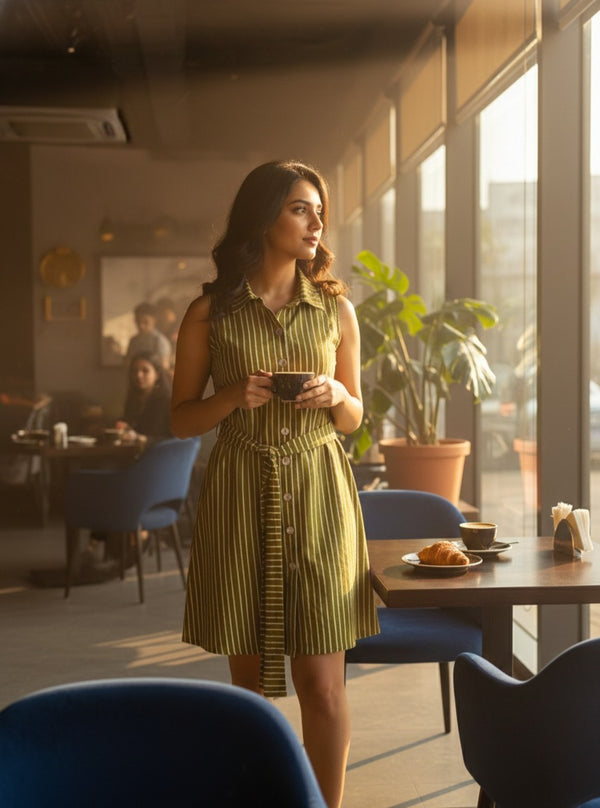 Striped Shirt Dress